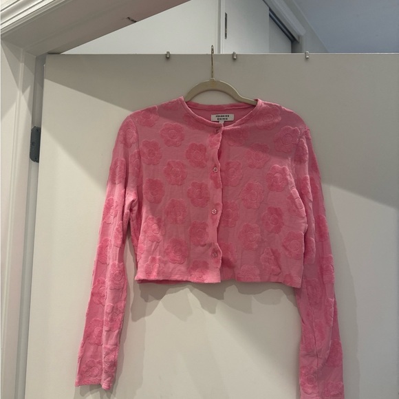 Cheri Floral Terry Cardigan Sweater - Picture 2 of 9